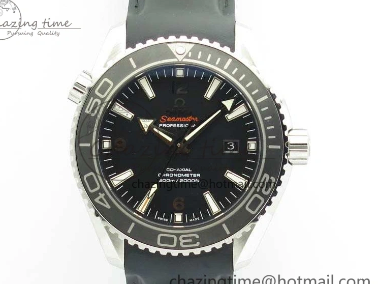 1221 Planet Ocean Pro Ceramic Bezel 45mm 1:1 OMF Best Edition On Rubber Strap A8500 (Black Balance Wheel) MoistureWicking 8136